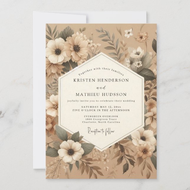 Invitation Kraft Earthy Rustic Wedding (Devant)