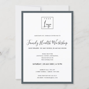 INVITATION KRAFT GRAY TEXTURE VOTRE ATELIER DE LOGO ÉVÉNEMENT