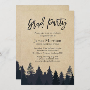 Invitation Kraft Pine Tree Forest Graduate Graduate Party