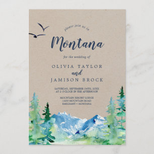 Invitation Kraft Rocky Mountain Montana Destination Mariage