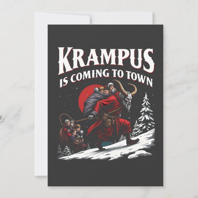 Invitation Krampus arrive à Town Krampus Noël (Devant)
