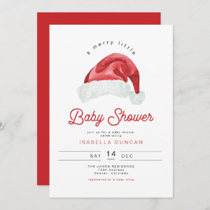 Invitation KRIS Cute Santa Hat Joyeux Petit Baby shower