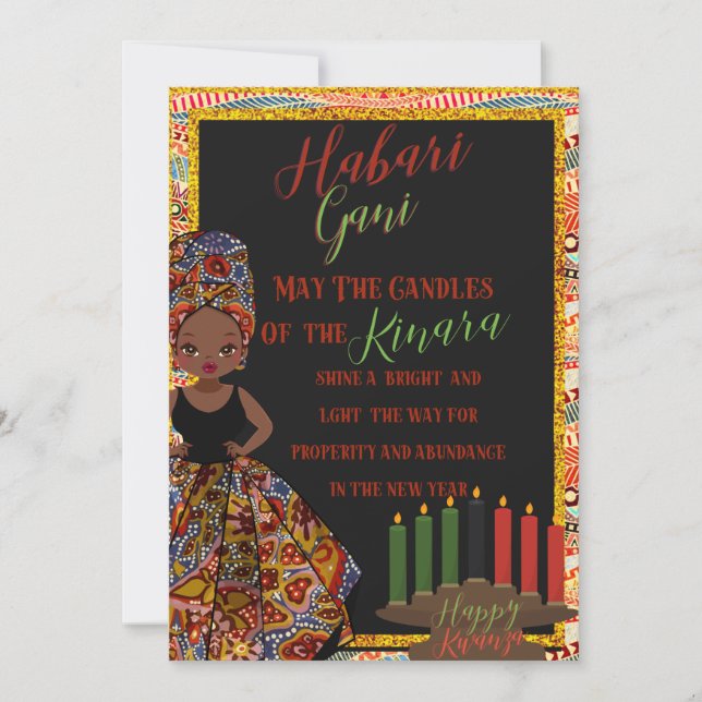 Invitation Kwanza Habari Gani Holiday Card  (Devant)
