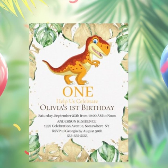 Invitation La 1ère fête Dino la plus épopée (Experience unforgettable moments with friends and family. Don’t miss out on the adventure )