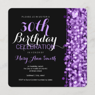 Invitation La 30ème fête d'anniversaire élégante miroite