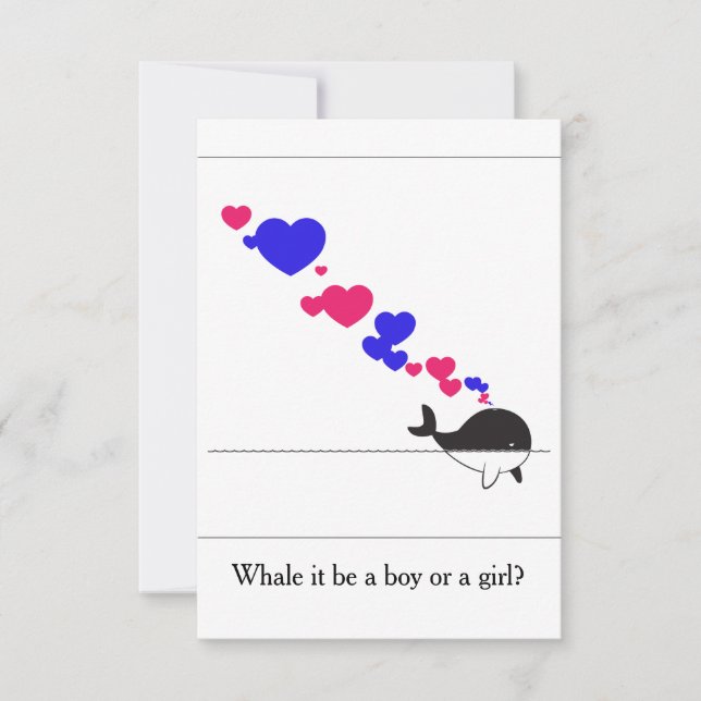 Invitation La baleine, ça doit être un garçon ou une fille ? (Devant)