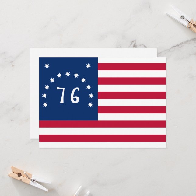 Invitation La bannière de Bennington : le 76 drapeau de batai (Devant/Arrière en situation)