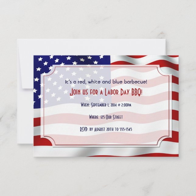 Invitation La bannière étoilée marque pour toujours la Fête (Devant)