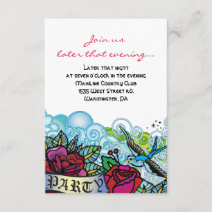 Invitation LA BLUEBIRD STAR DE DAVID Bat mitzvah Party Card