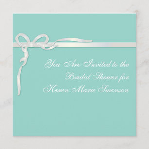 Invitation La boîte à bijoux bleu oeuf de Robin avec ruban bl