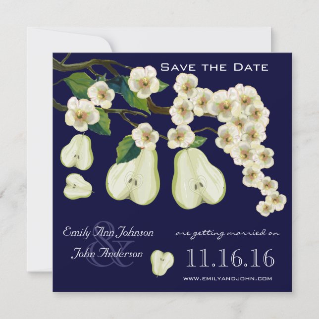 Invitation La Branche Fleurie de la Poire Parfaite Save the D (Devant)