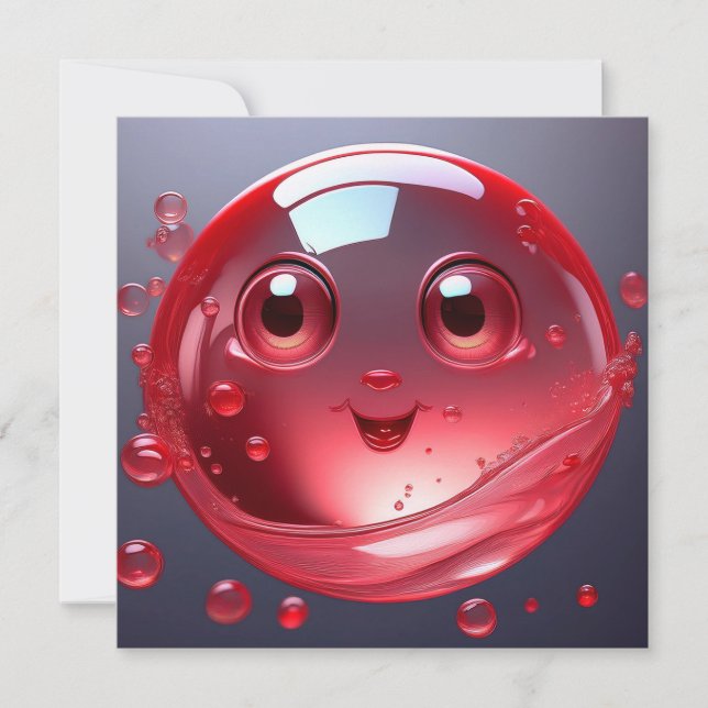 Invitation La bulle de l'eau rouge Emoji (Devant)