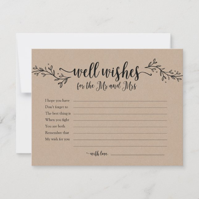 Invitation La calligraphie rustique souhaite à M. et Mme. (Devant)