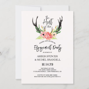 Invitation La chasse est au-dessus de Rustic Antler Floral En