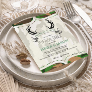 Invitation "La chasse est finie" Dîner de répétition en Camo 
