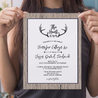 "La chasse est terminée" Rustic Antler Barnwood Ma