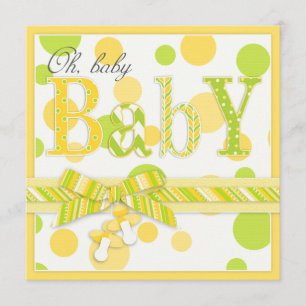 Invitation La chaux de citron pointille le baby shower