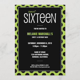 Invitation La chaux de sweet sixteen et noircissent des