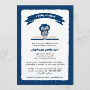Invitation La Chouette Bleue de la Marine apporte un Baby sho