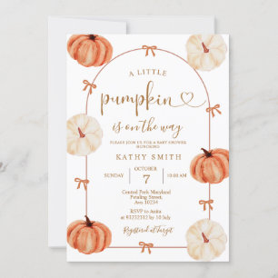 Invitation La citrouille RUSTIQUE arrive Baby Shower