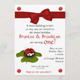 Invitation La coccinelle jumelle l'invitation de la partie #3