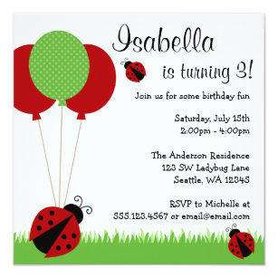 Invitations Er De Coccinelle Anniversaires Zazzle Fr