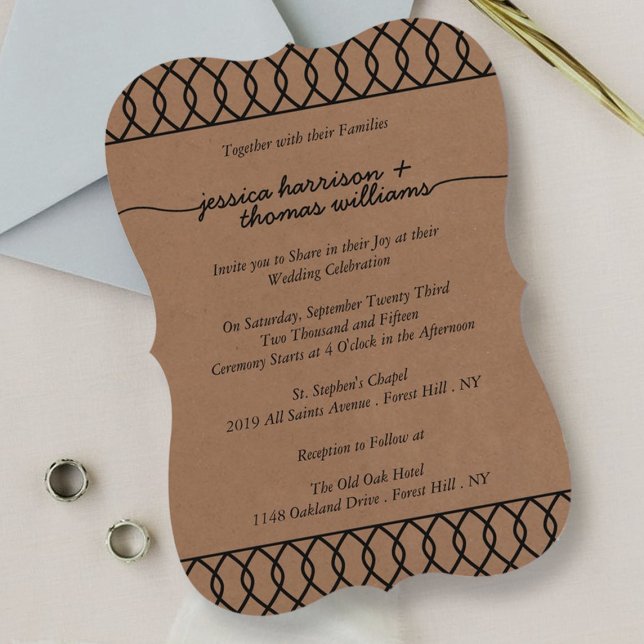 Invitation La collection de Mariages Whimsical Kraft moderne (Créateur téléchargé)