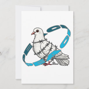 Invitation La colombe de la paix dans Barbed Wire Embrace