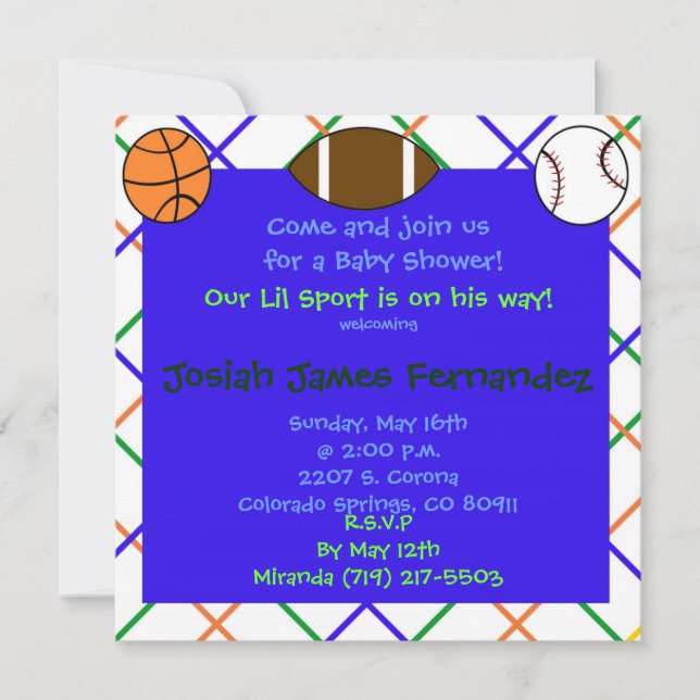 Invitation la copie sports4, viennent nous joindre pour un (Devant)