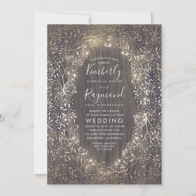 Invitation La couronne d'haleine du Bébé d'or | Mariage campa (Devant)