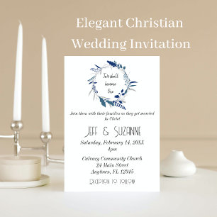 Invitation La couronne Florale Bleue Deux deviennent un Maria