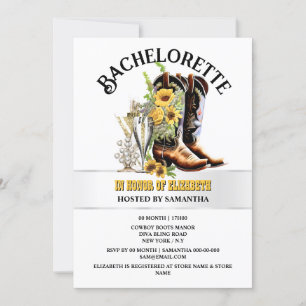 Invitation La cowgirl du pays occidental bottes bulle jaune g