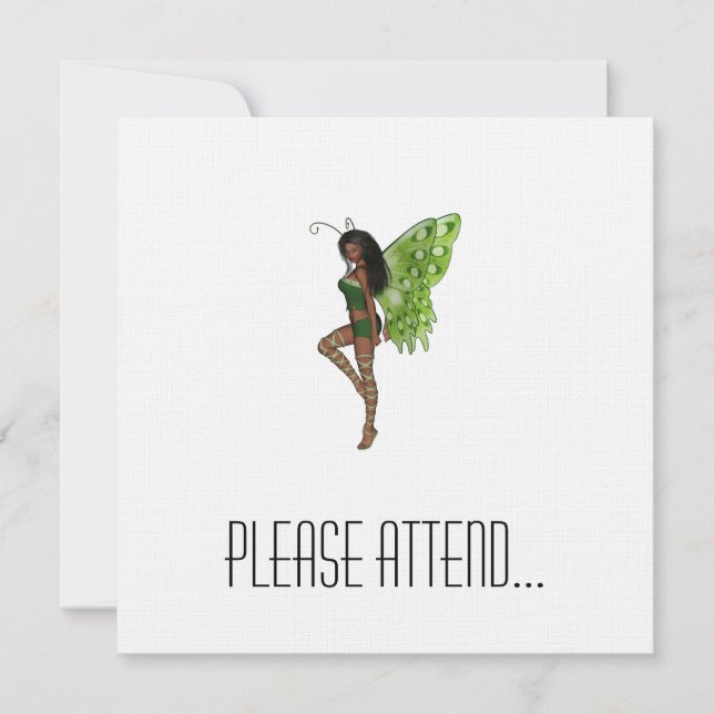 Invitation La Dame de l'aile verte Féerie 7 - Fée 3D - (Devant)