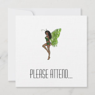 Invitation La Dame de l'aile verte Féerie 7 - Fée 3D -