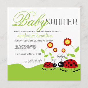 Invitation La dame faite sur commande branche le baby shower