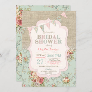 Invitation La dentelle florale chic du pays de Shabby