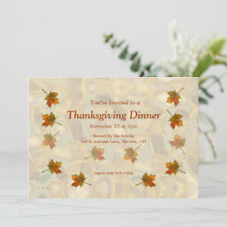 Invitation La dérive des chutes laisse Thanksgiving