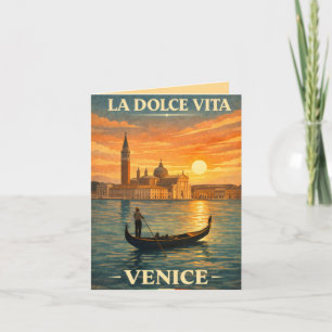 Invitation La Dolce Vita - Affiche de voyage vintage Venise