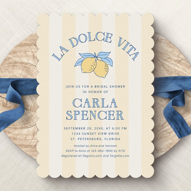 Invitation La Dolce Vita Amalfi Lemon Fête des mariées (Créateur téléchargé)