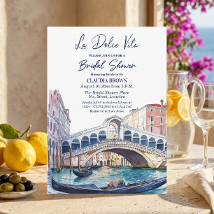 Invitation La Dolce Vita Aquarelle Enterrement de Vie de Jeun