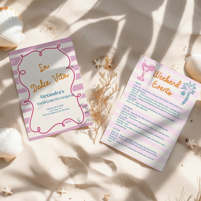 Invitation La Dolce Vita Bachelorette Week-end (Créateur téléchargé)