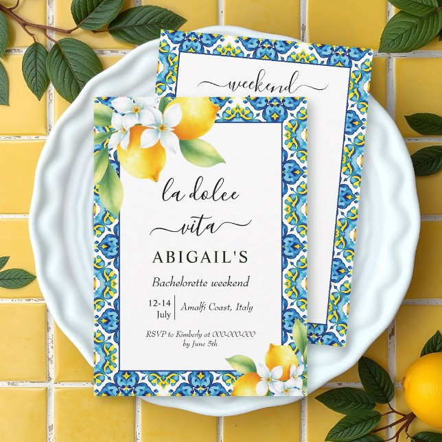 Invitation La Dolce Vita Bachelorte méditerranéenne week-end (Créateur téléchargé)