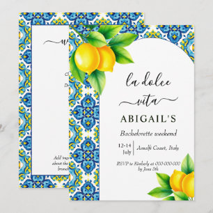 Invitation La Dolce Vita Bachelorte méditerranéenne week-end