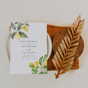 Invitation La Dolce Vita Citron Citrus Enregistrer La Date