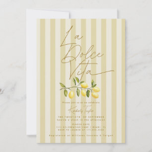 Invitation La Dolce Vita Citrons Salle de Fête de Mariage Ita