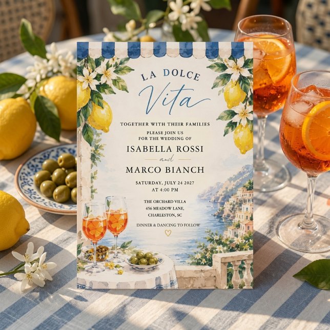 Invitation La Dolce Vita Côte amalfitaine de luxe (Créateur téléchargé)