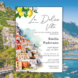 Invitation La Dolce Vita Été Fête des mariées italienne