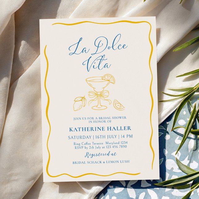 Invitation La Dolce Vita Fête de Fiançailles au Citron (Créateur téléchargé)