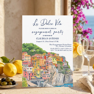 Invitation La Dolce Vita Fête de Fiançailles sur la Riviera i