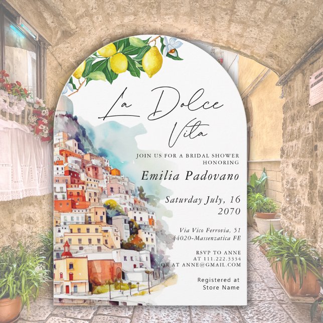 Invitation La Dolce Vita Italian Amalfi Arch Bridal Shower  (Créateur téléchargé)